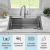 33&rdquo; Stainless Steel Workstation Kitchen Sink Drop-In Undermount Single Bowl with WorkFlow&trade; Ledge and Accessories